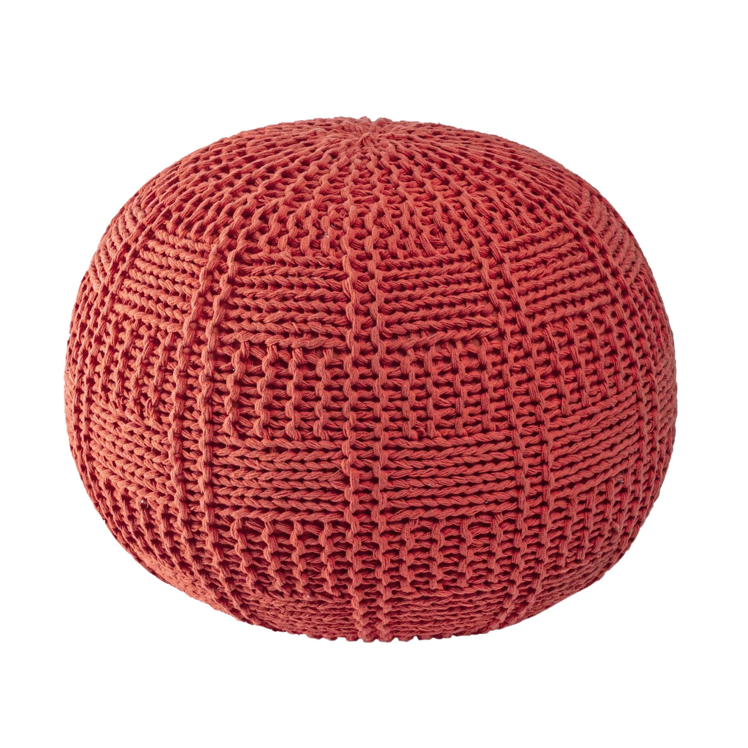 Berlin Casual Knitted Filled Ottoman Pouf