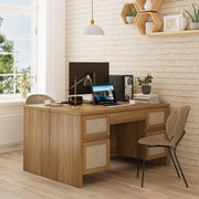 Executive Desk with 5 Drawers and Charging Station
