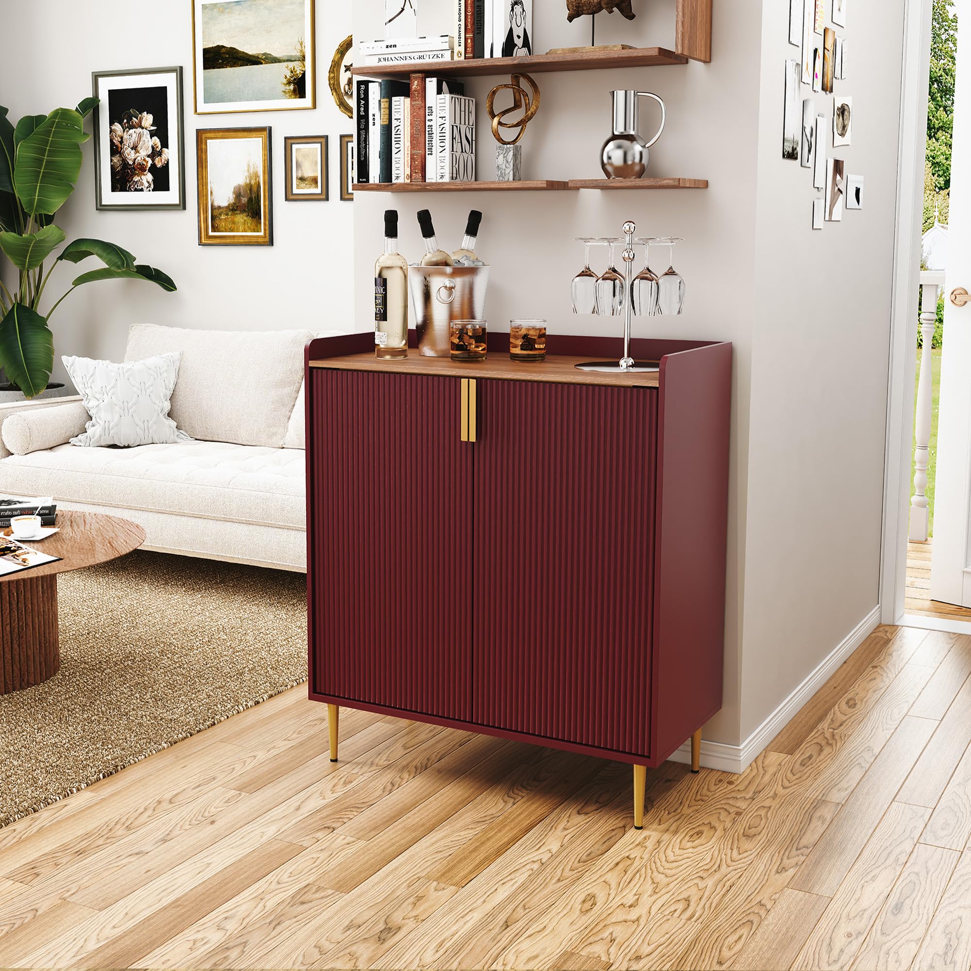 Bar Cabinet with Wine Racks and Storage