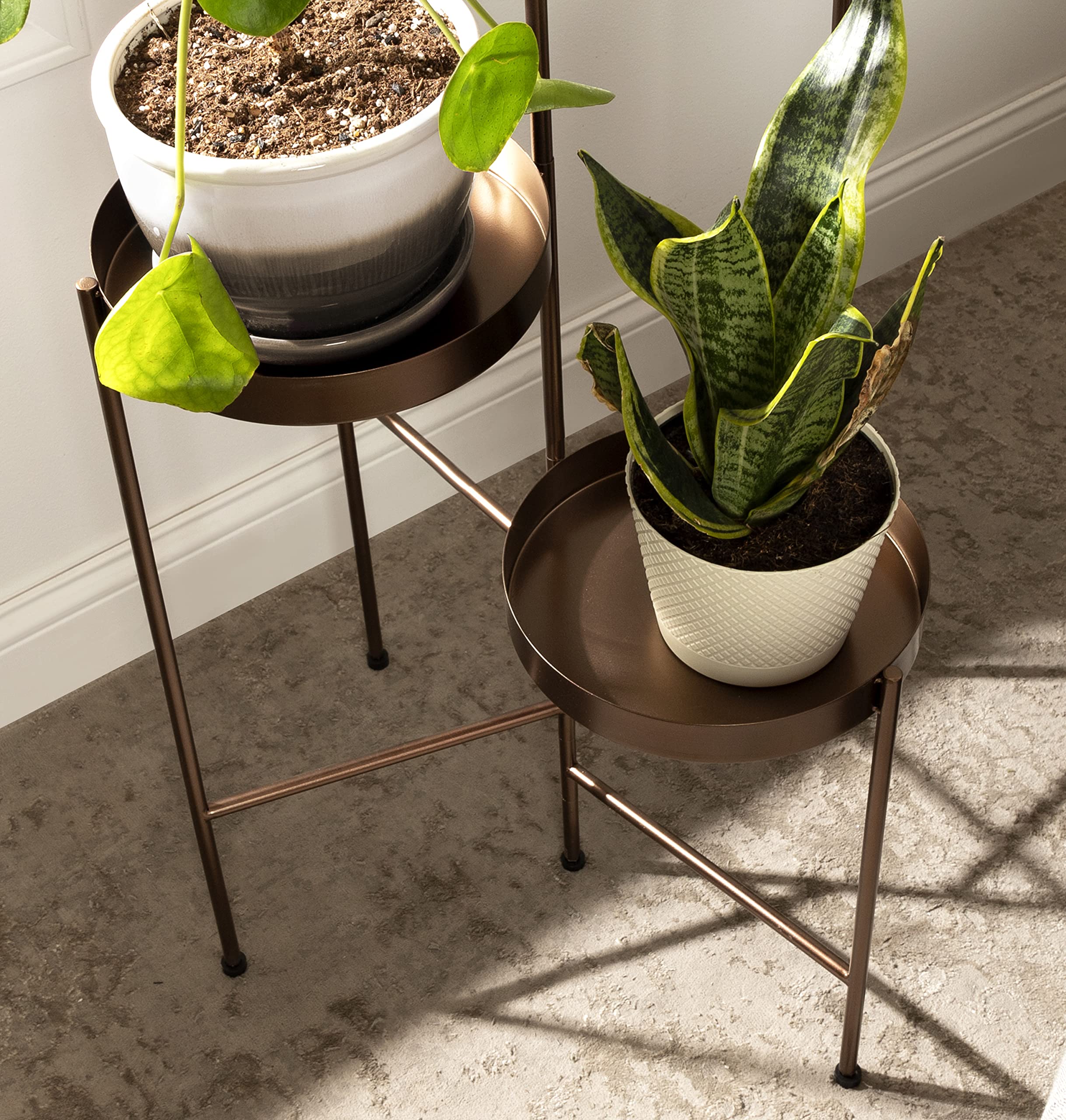Modern 4-Tier Plant Stand - Bronze Folding Display Rack