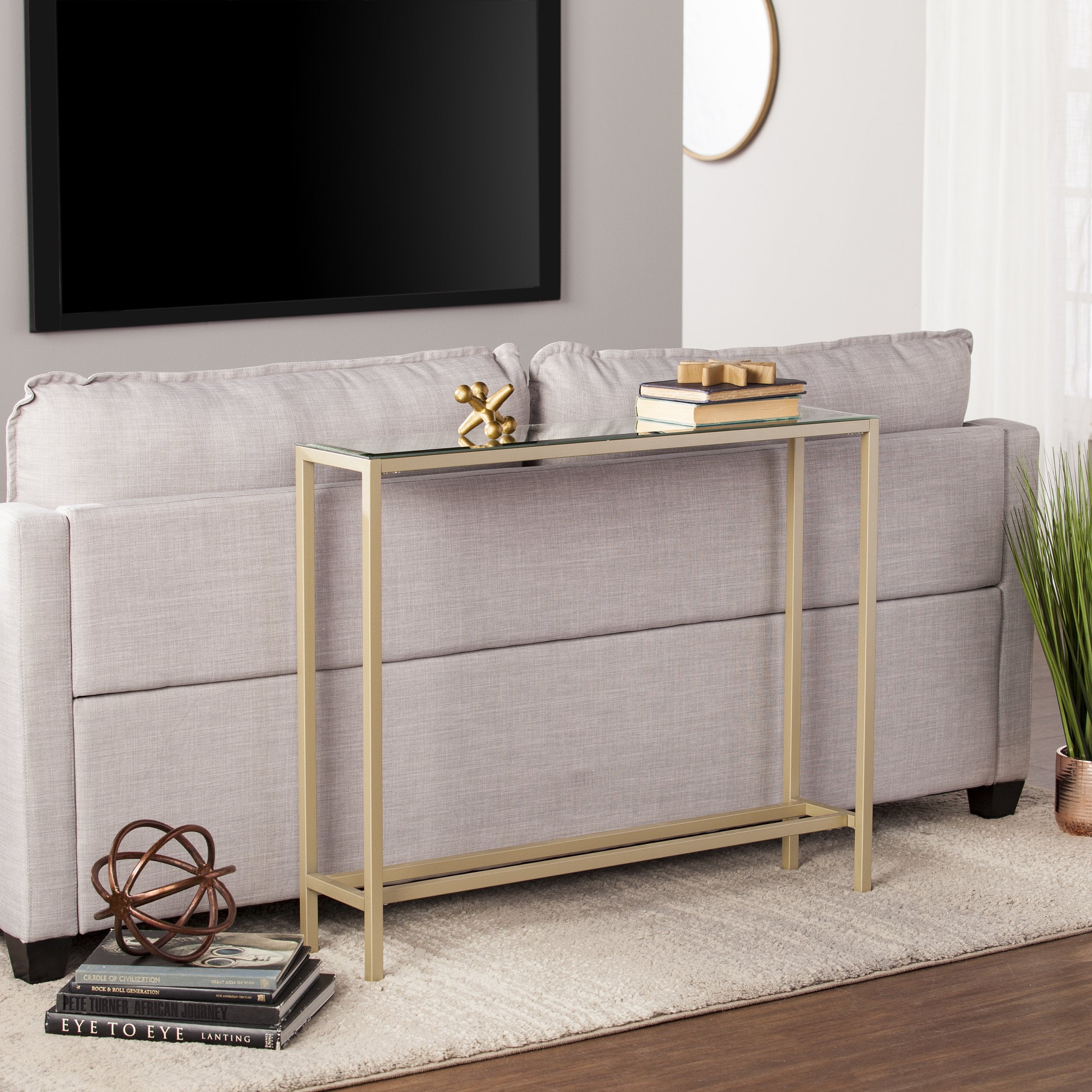 Darrin Narrow Console Table 36" Metallic Gold