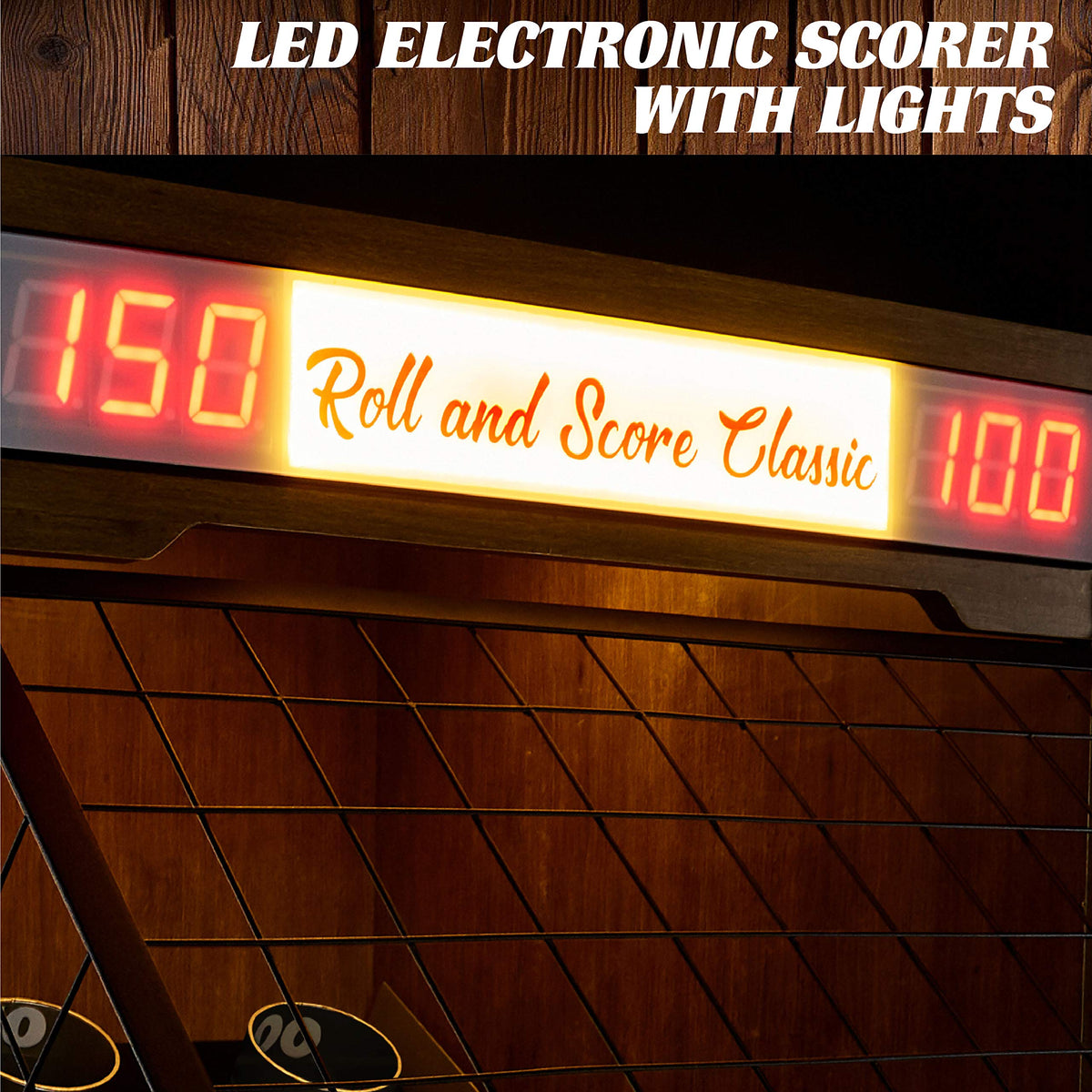 Roll and Score Game Set 10' - Speedball Bowling Machine with LED Lights and Electronic Scorer