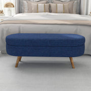 Oval Storage Bench with Upholstered Seat