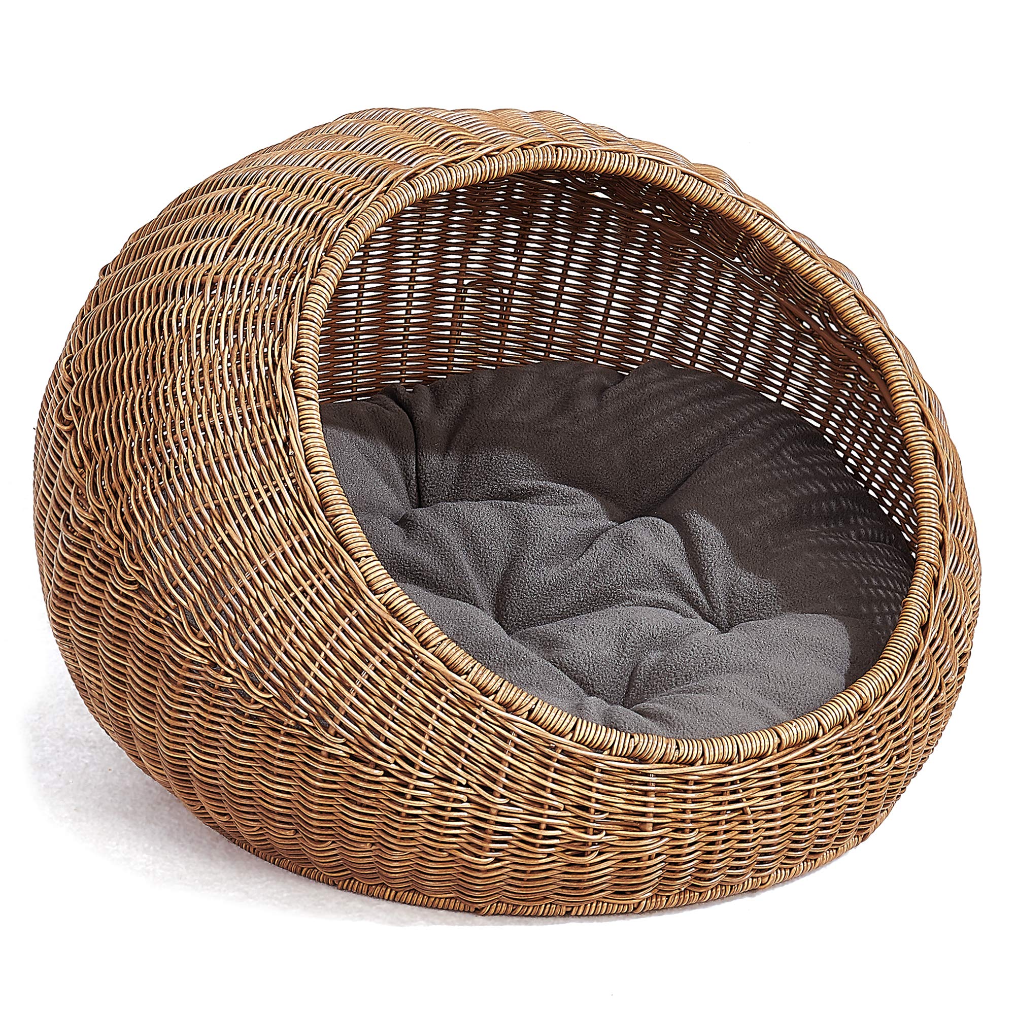 Wicker Cat Bed Dome for Medium Indoor Cats