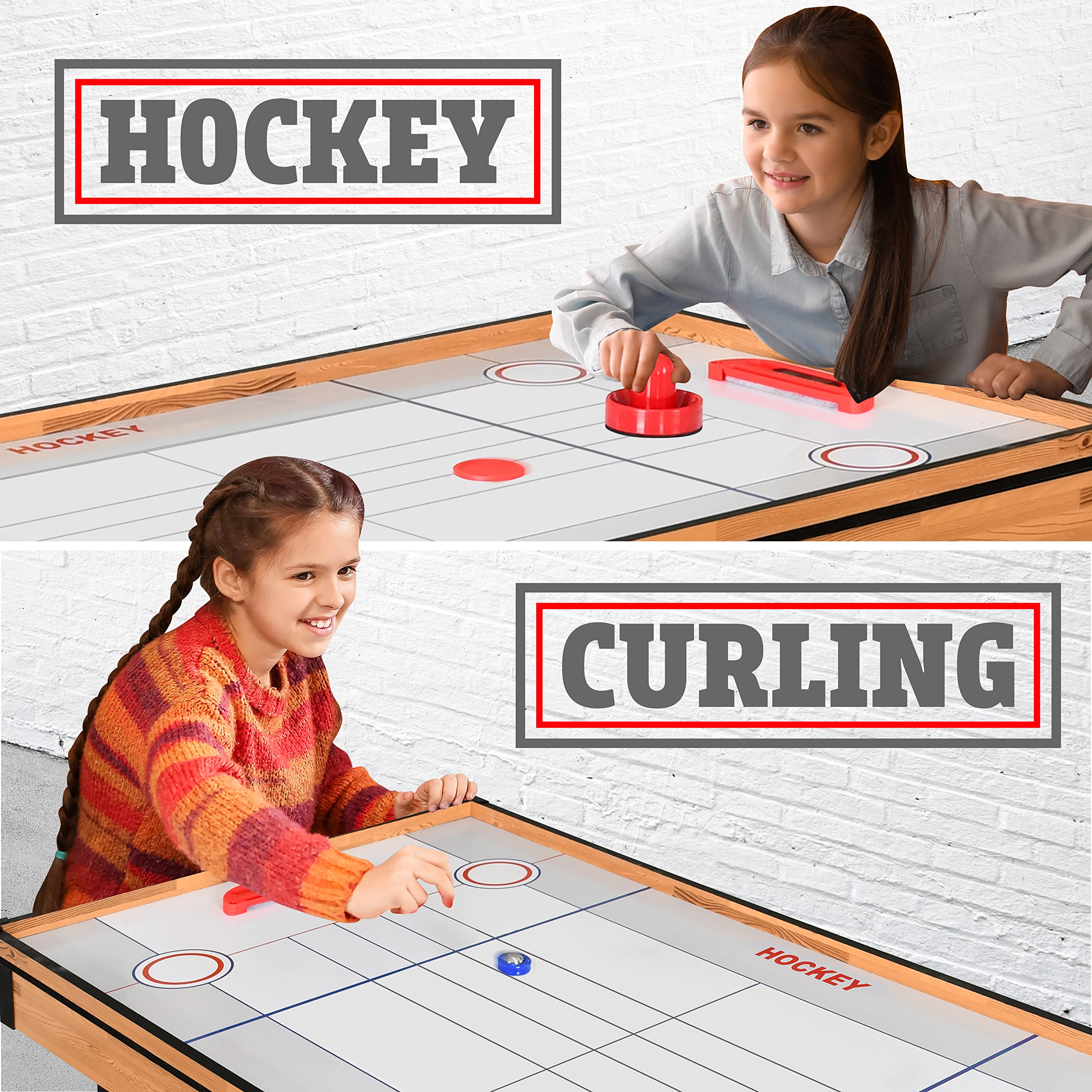 4-in-1 Multi Game Table with Ping Pong, Air Hockey, Pool & Shuffleboard