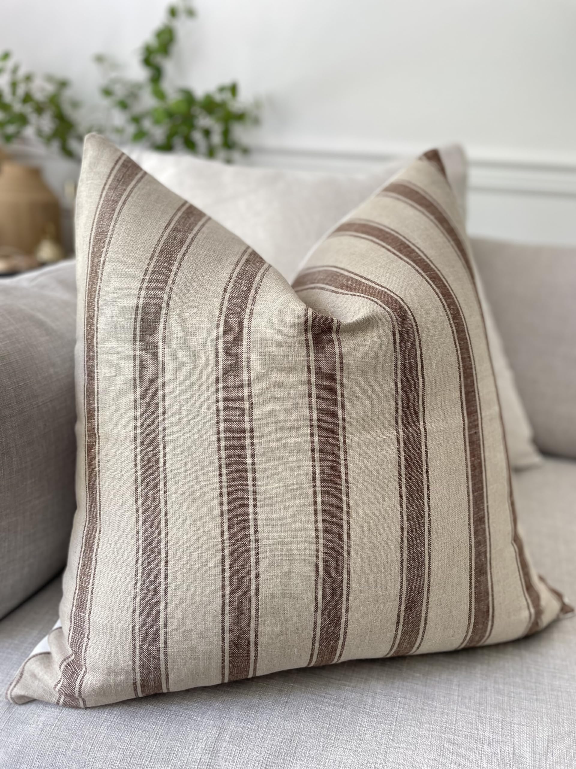 Spencer Striped Linen Pillow Cover 22x22
