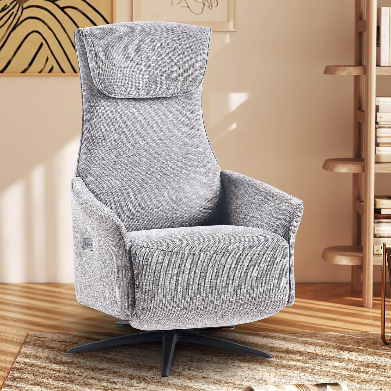 Dual Motor Power Recliner Chair with 270° Swivel and Air Massage