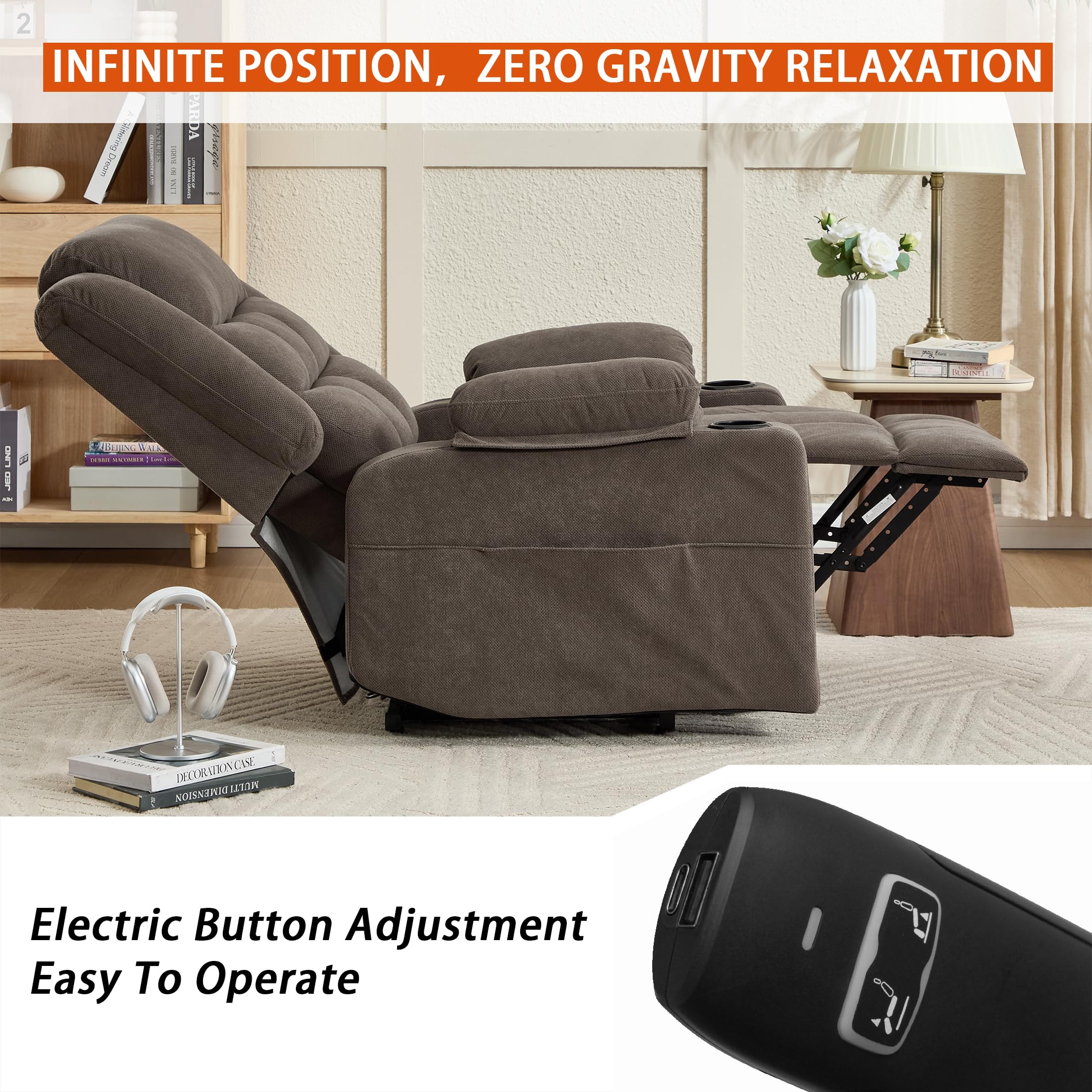 Electric Power Lift Recliner Chair with Massage and Heat