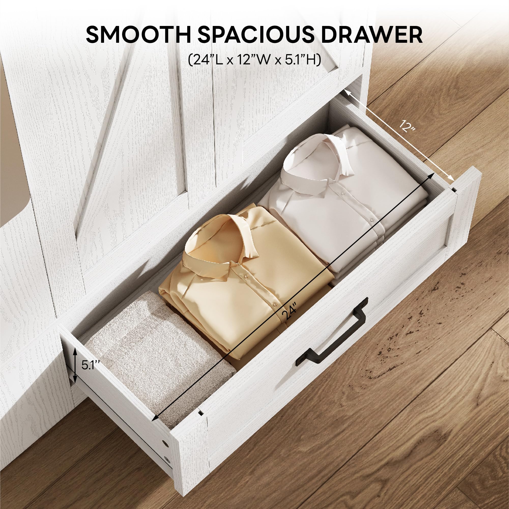 70-Inch Armoire Wardrobe with Mirror and Drawer