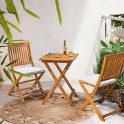Folding Acacia Wood Bistro Set 3 Piece