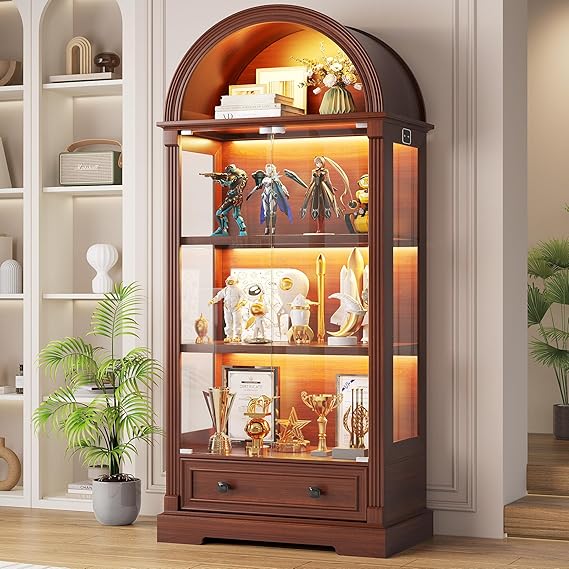 Lighted Glass Display Cabinet with Motion Sensor LED
