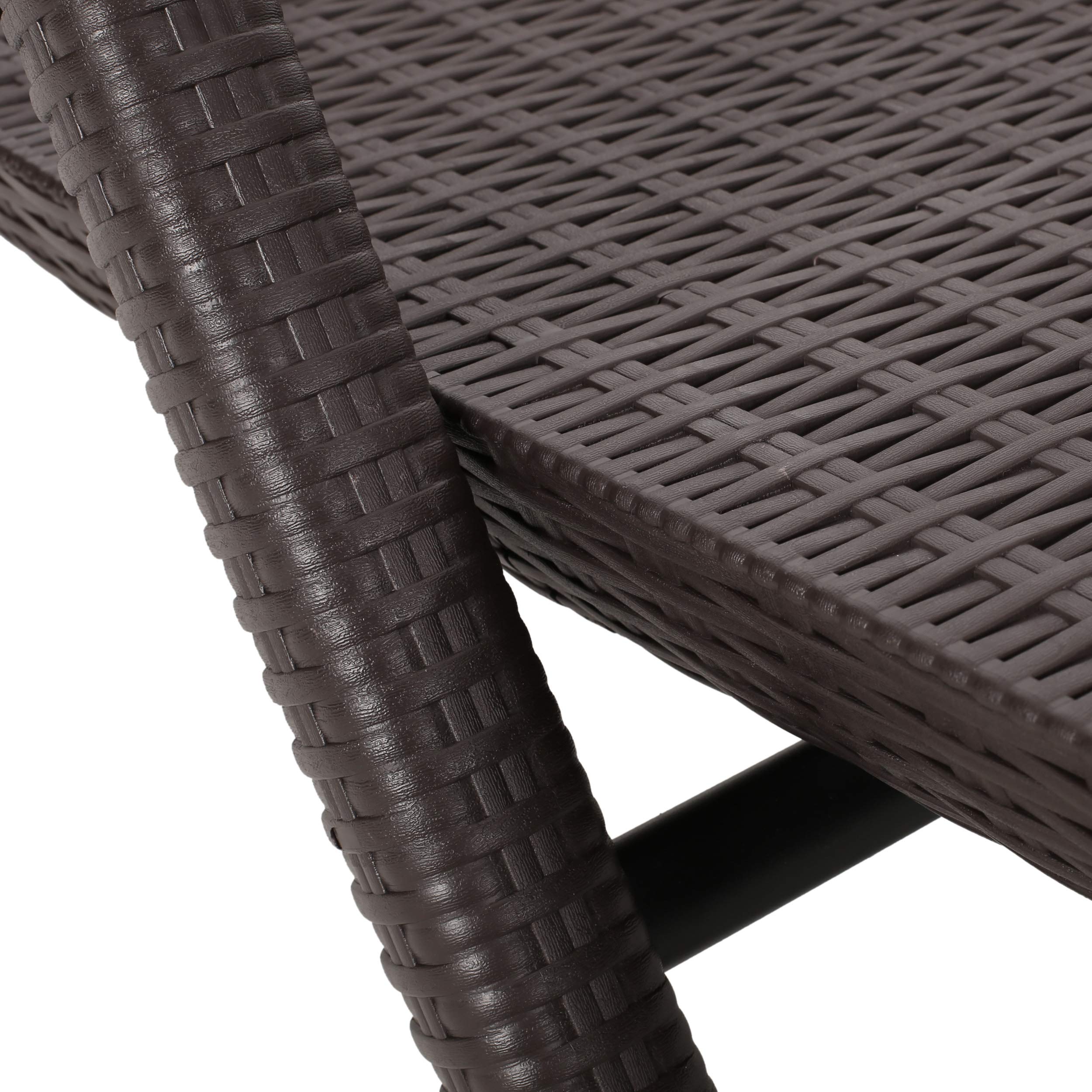Outdoor Polypropylene Chaise Lounge Dark Brown