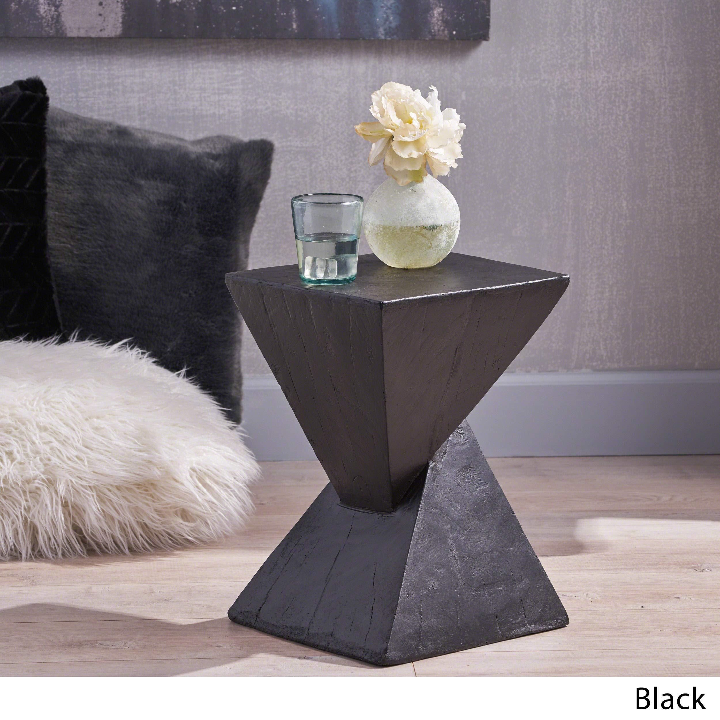 Jerod Lightweight Concrete Accent Table Black
