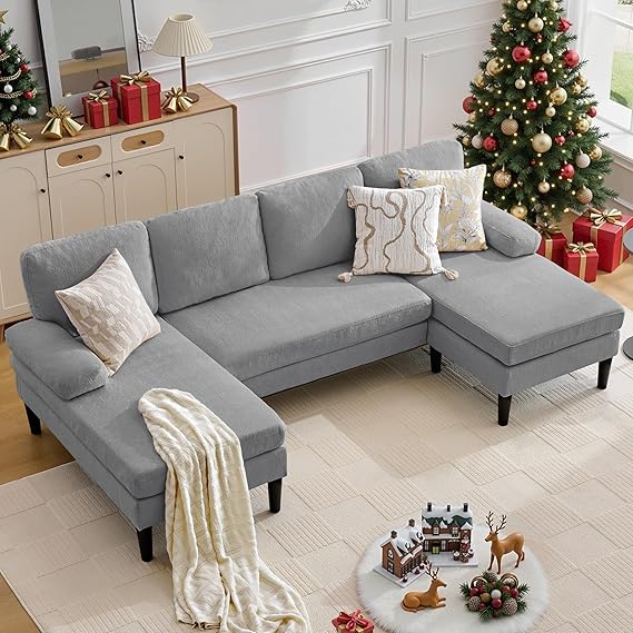 101" U-Shaped Sectional Sofa with Double Chaise