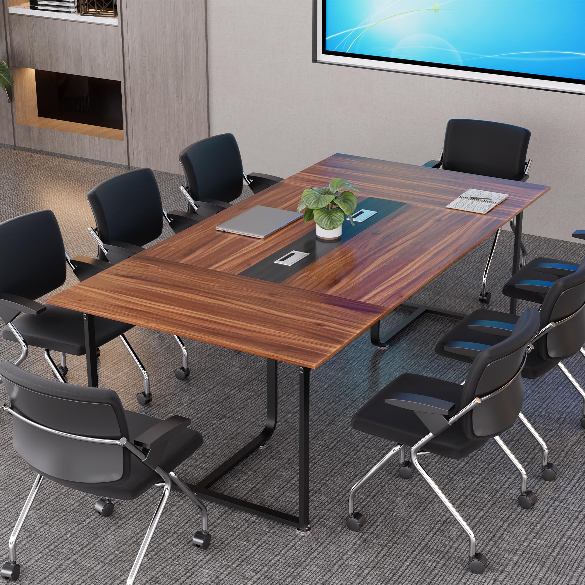 8FT Conference Table with Grommet