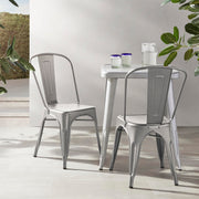 Metal Dining Chairs Set of 4 - Dark Grey
