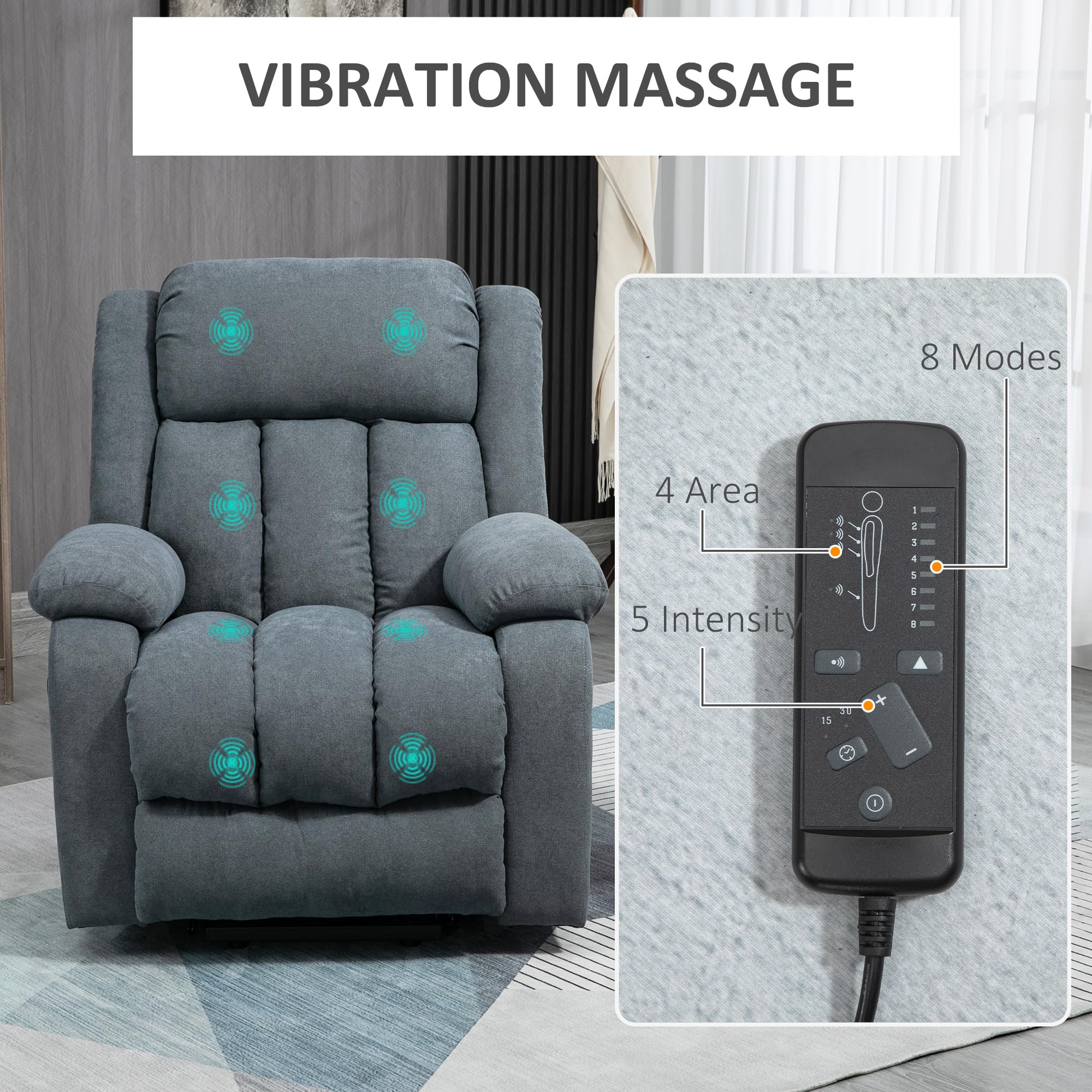 Power Lift Recliner Chair with Massage and Remote Control