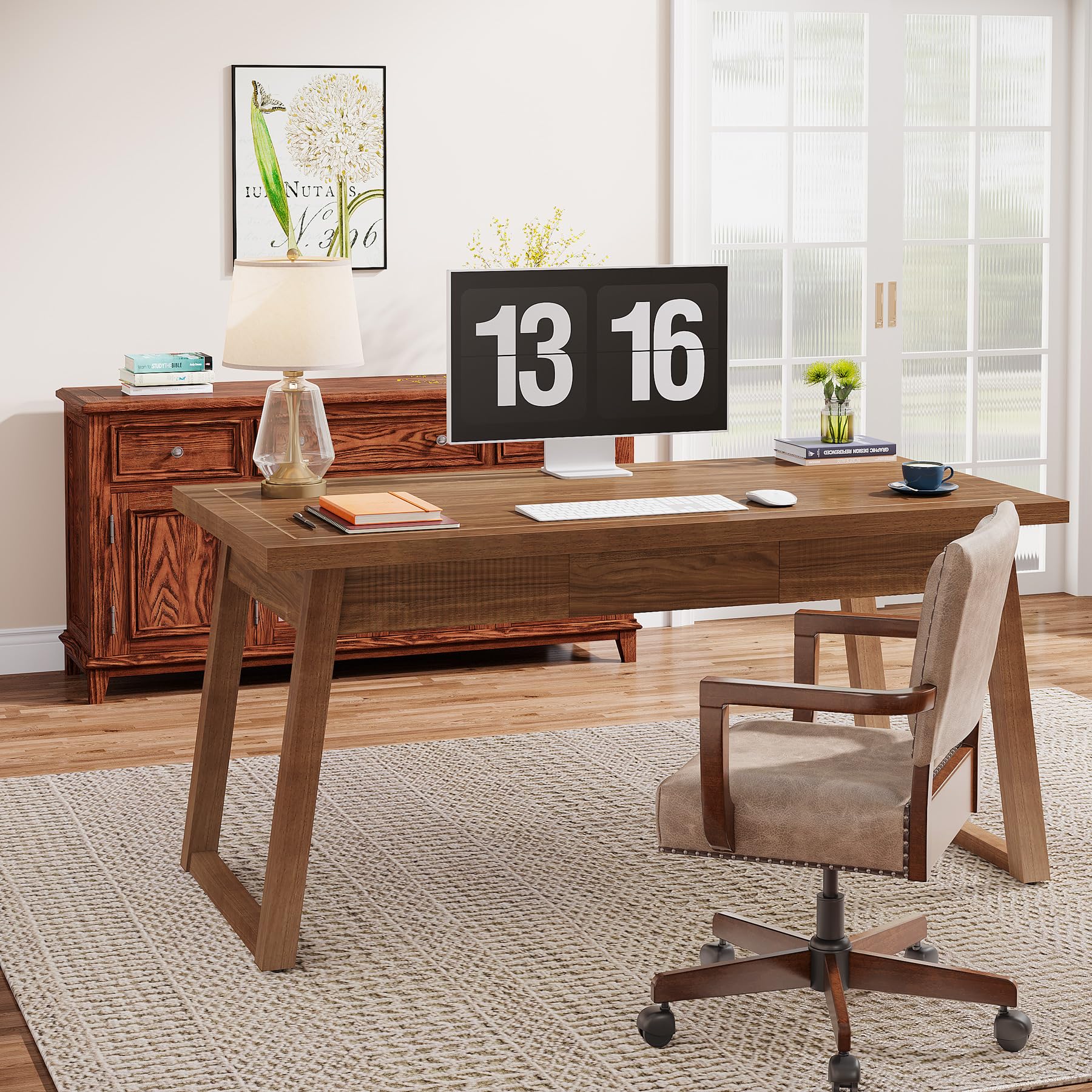 55" Executive Desk with Drawer