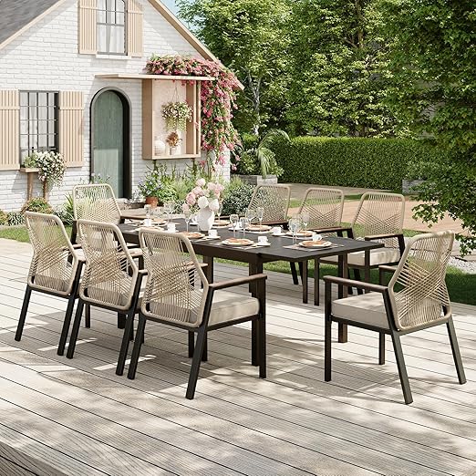 5-Piece Round Outdoor Dining Set with Wicker Chairs and 42" Table