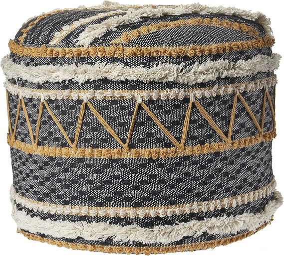 Coastal Stripe Pouf Ottoman