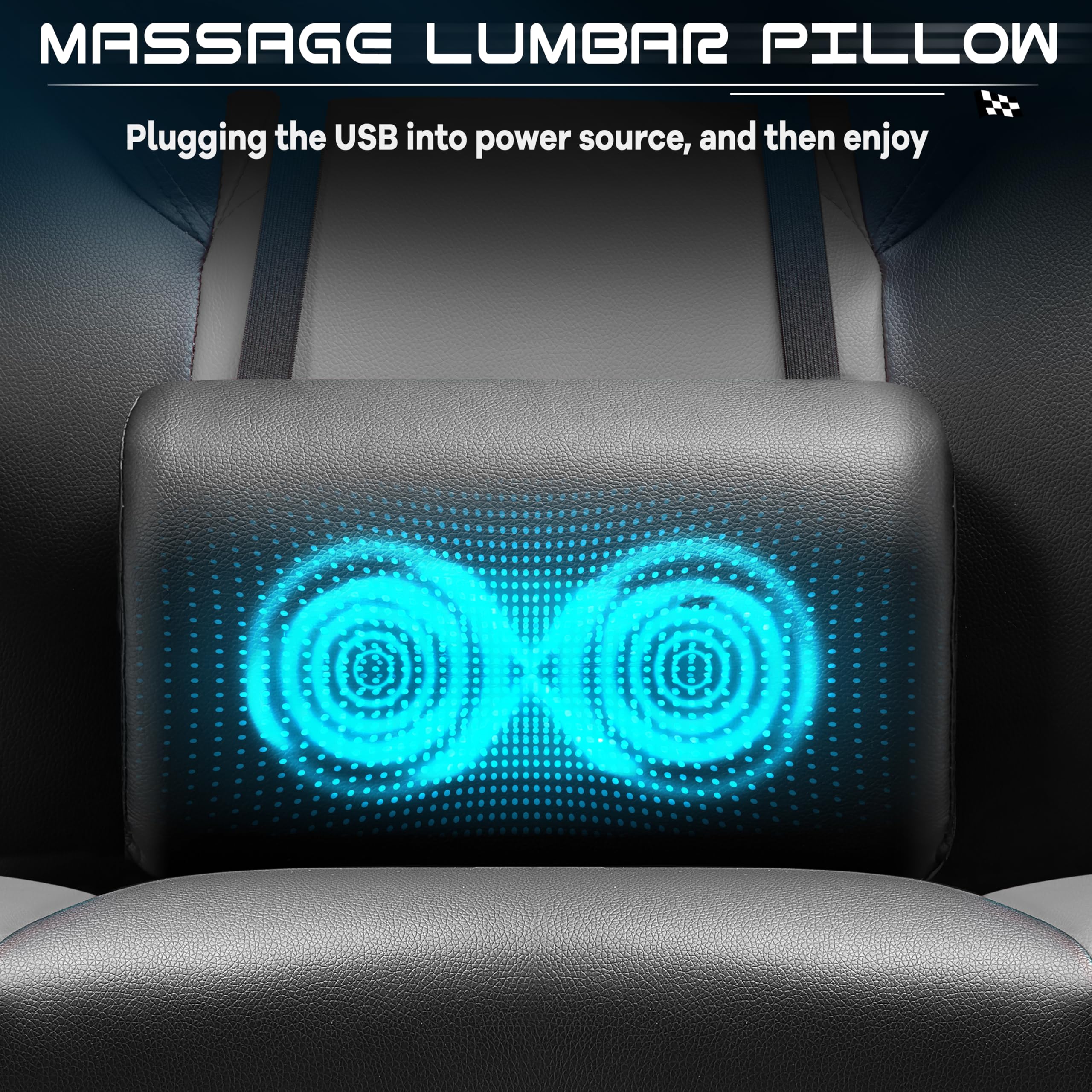 Gaming Chair with Massage and Footrest