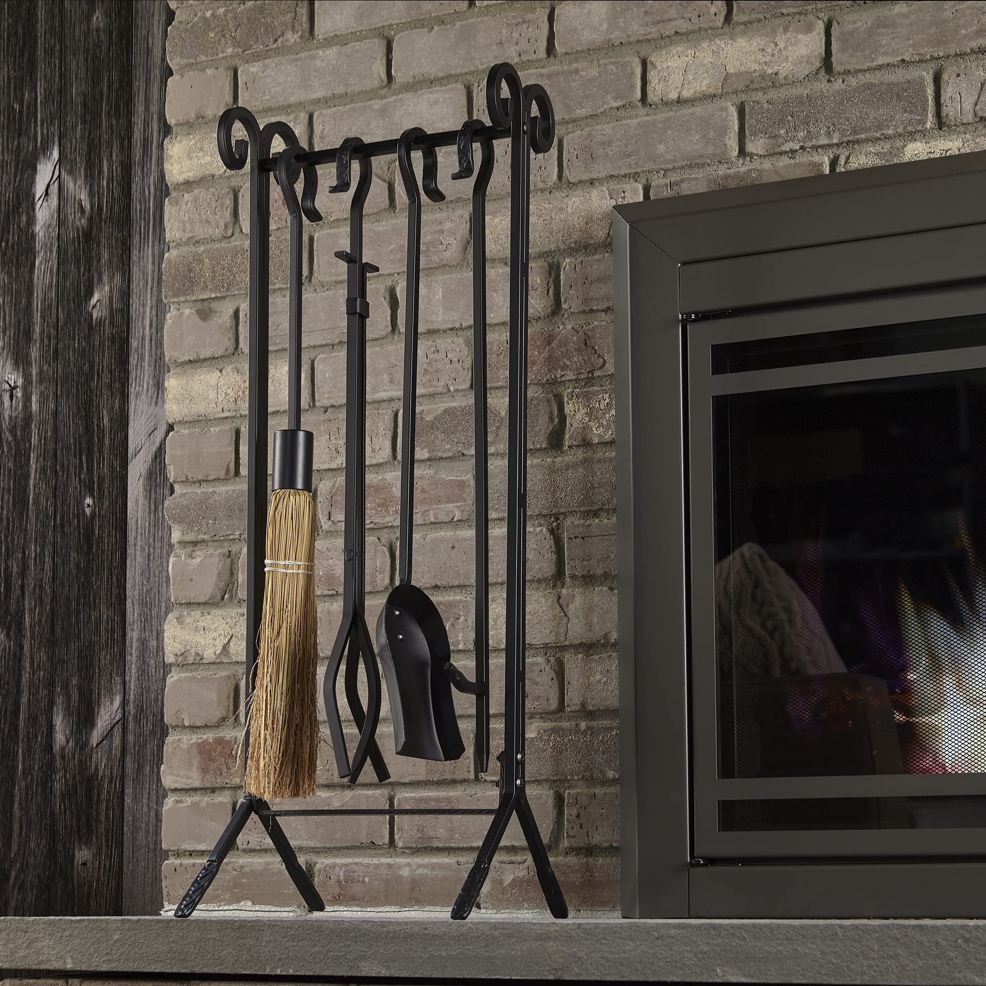 5-Piece Black Fireplace Tool Set
