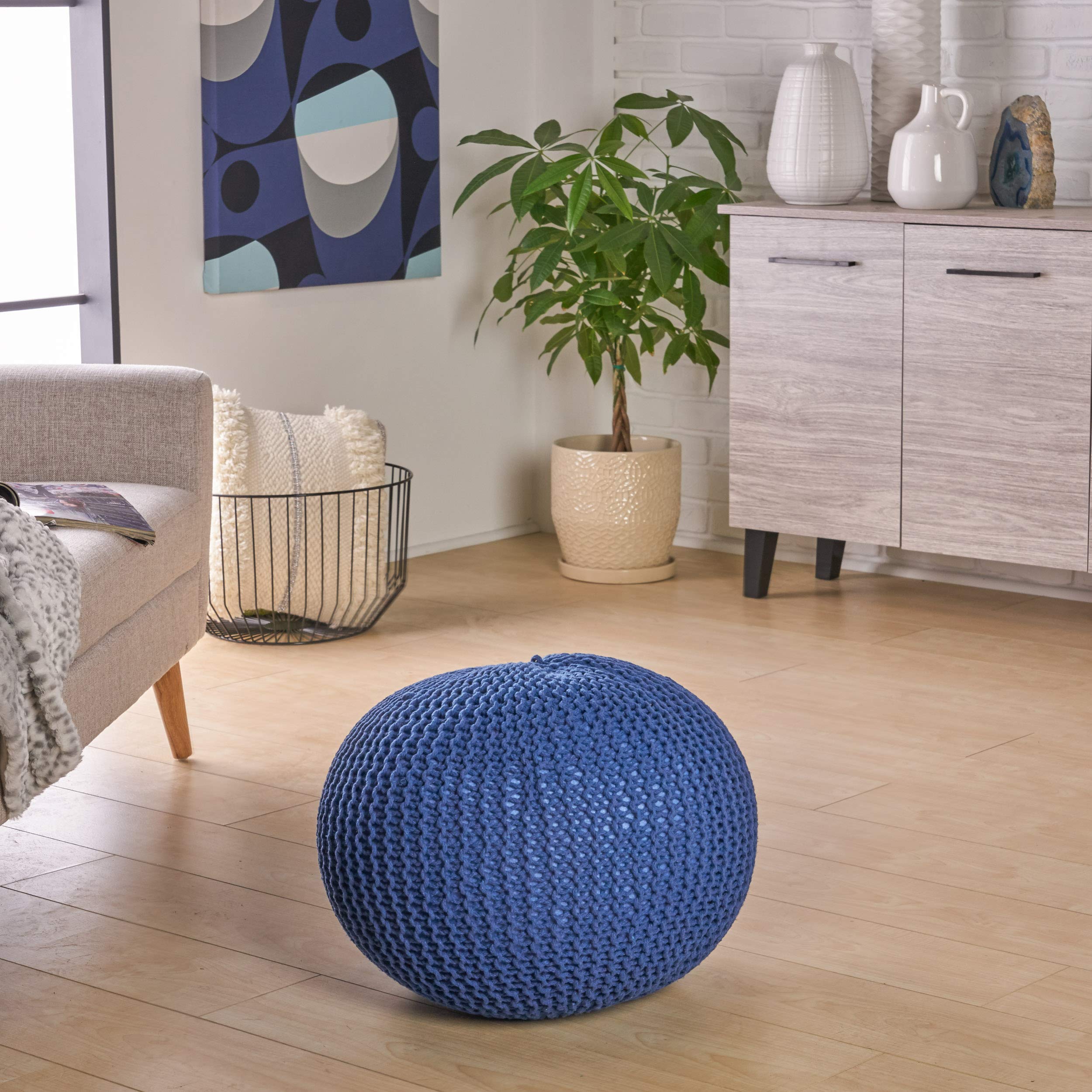 Belle Knitted Cotton Pouf