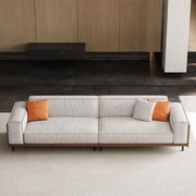 4-Seater Upholstered Fabric Sofa with Wood Frame