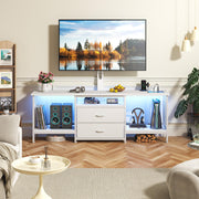 TV Stand with Swivel Mount and LED Lighting