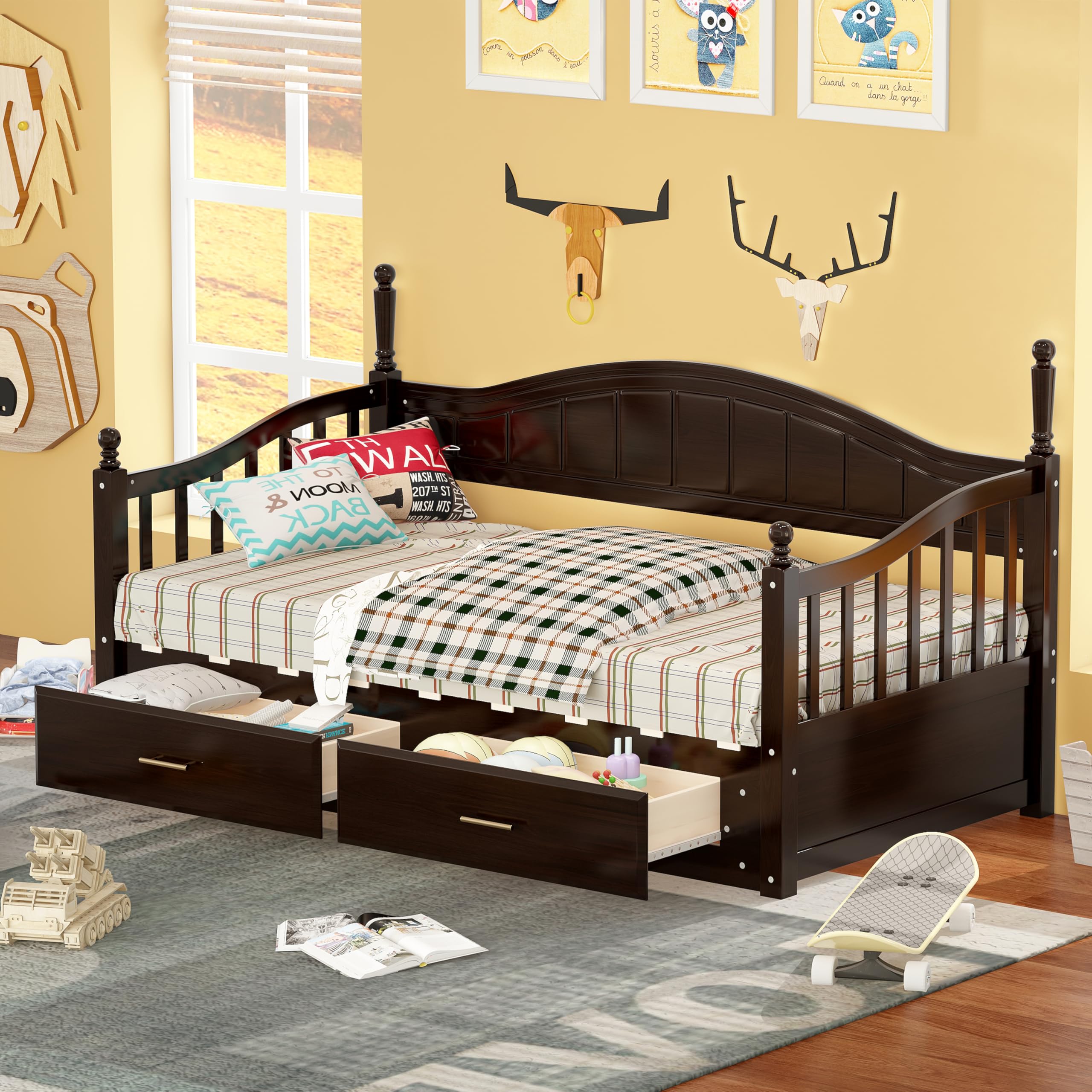 Twin to King Daybed with Storage Drawers and Trundle