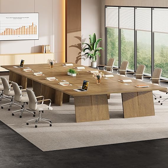 8ft Conference Table for 10 People with Cable Management
