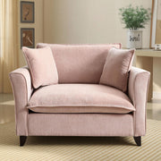 Pink Chenille Accent Chair with Removable Cover