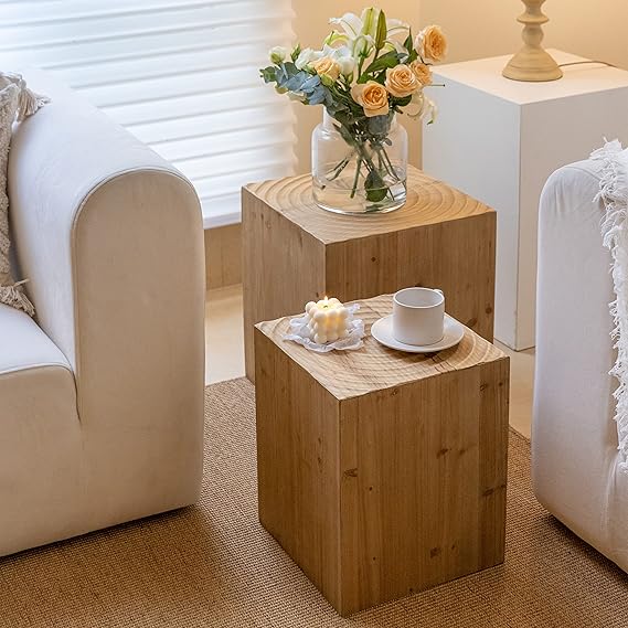 Round End Table Set of 2 with Storage