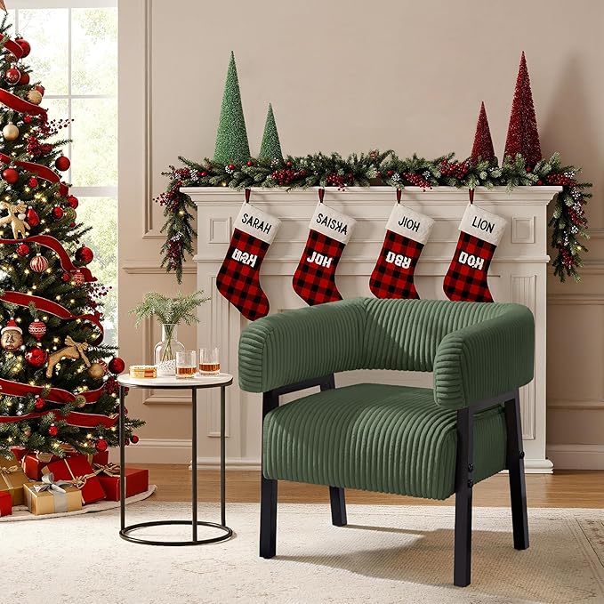 Corduroy Barrel Accent Chair Set of 2