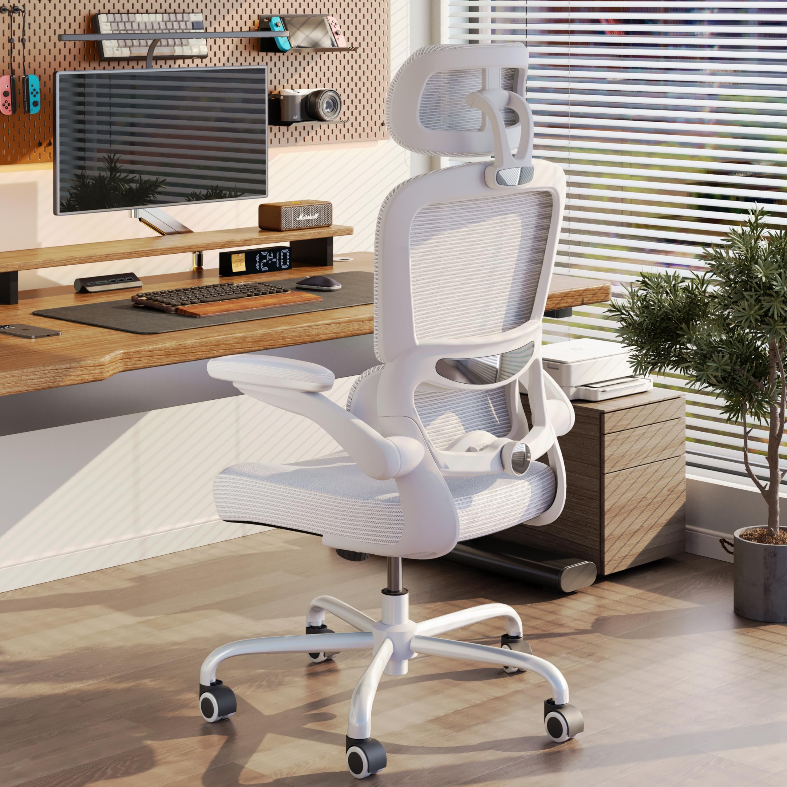 Ergonomic Office Chair with Adjustable Headrest and Lumbar Support