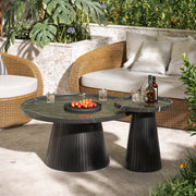 Nesting Coffee Table Set of 2 with Marble Veneer