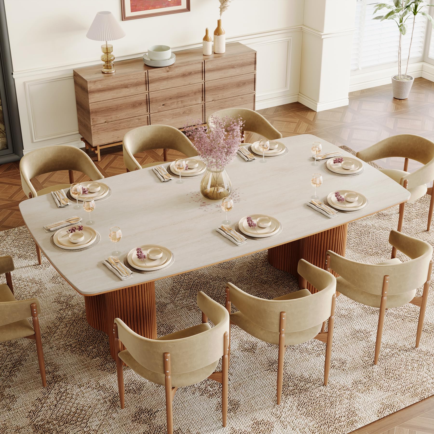 78.7" Sintered Stone Dining Table for 8-10 People