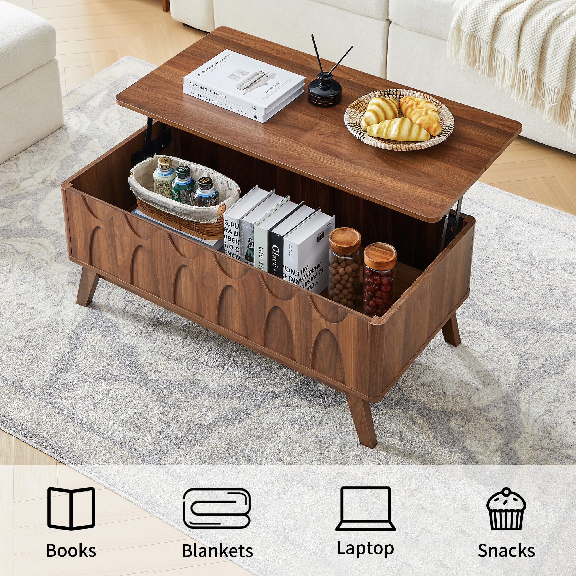 Lift Top Coffee Table with Hidden Storage
