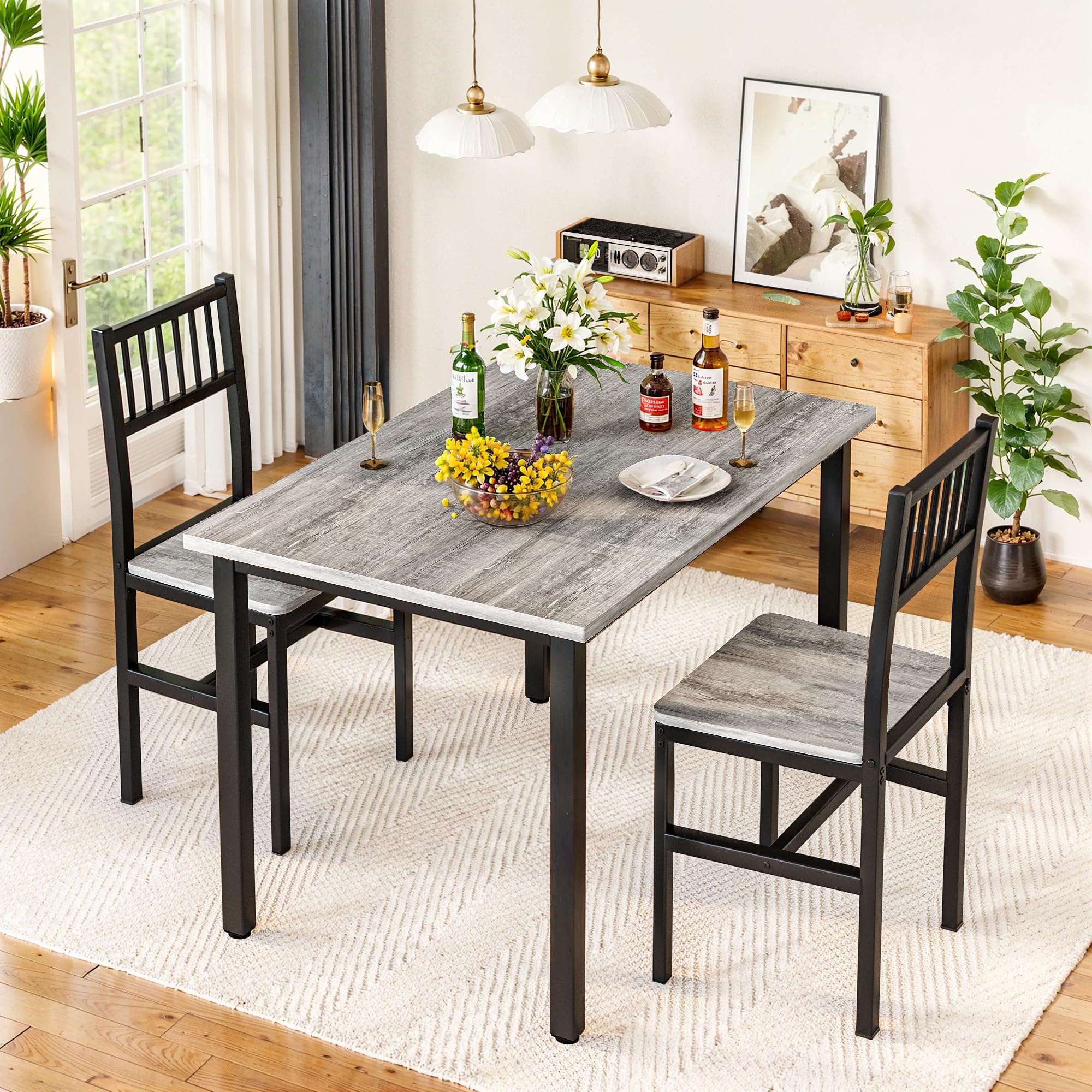 3-Piece Dining Table Set with Chairs