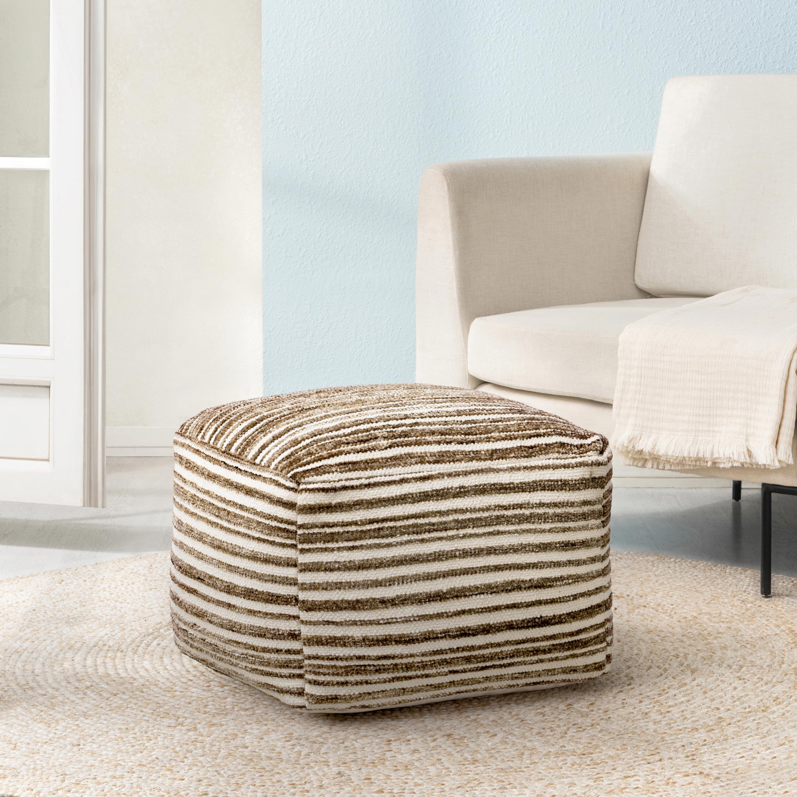 Handcrafted Pouf Ottoman Footrest
