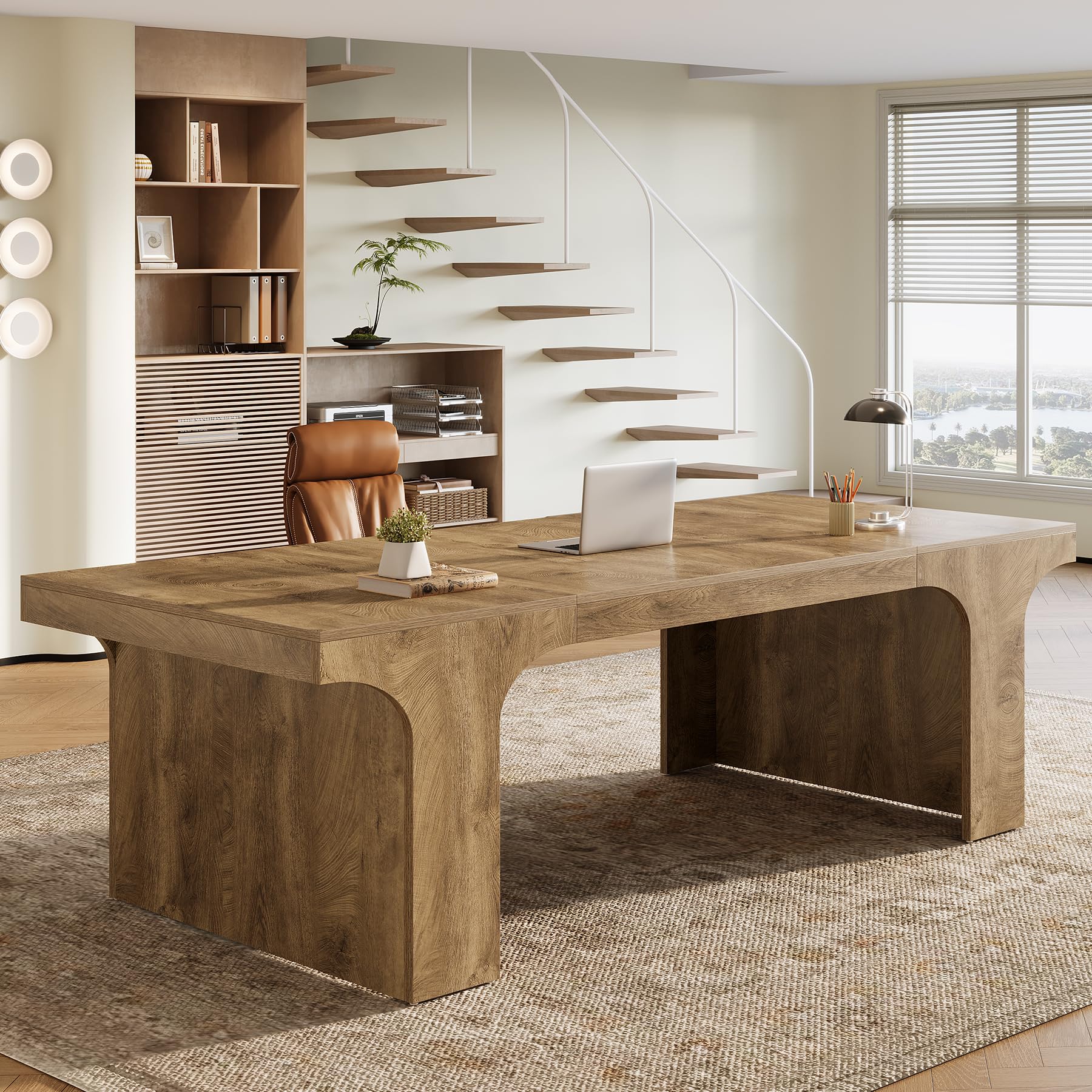 70.9-Inch Executive Desk with Arched Design