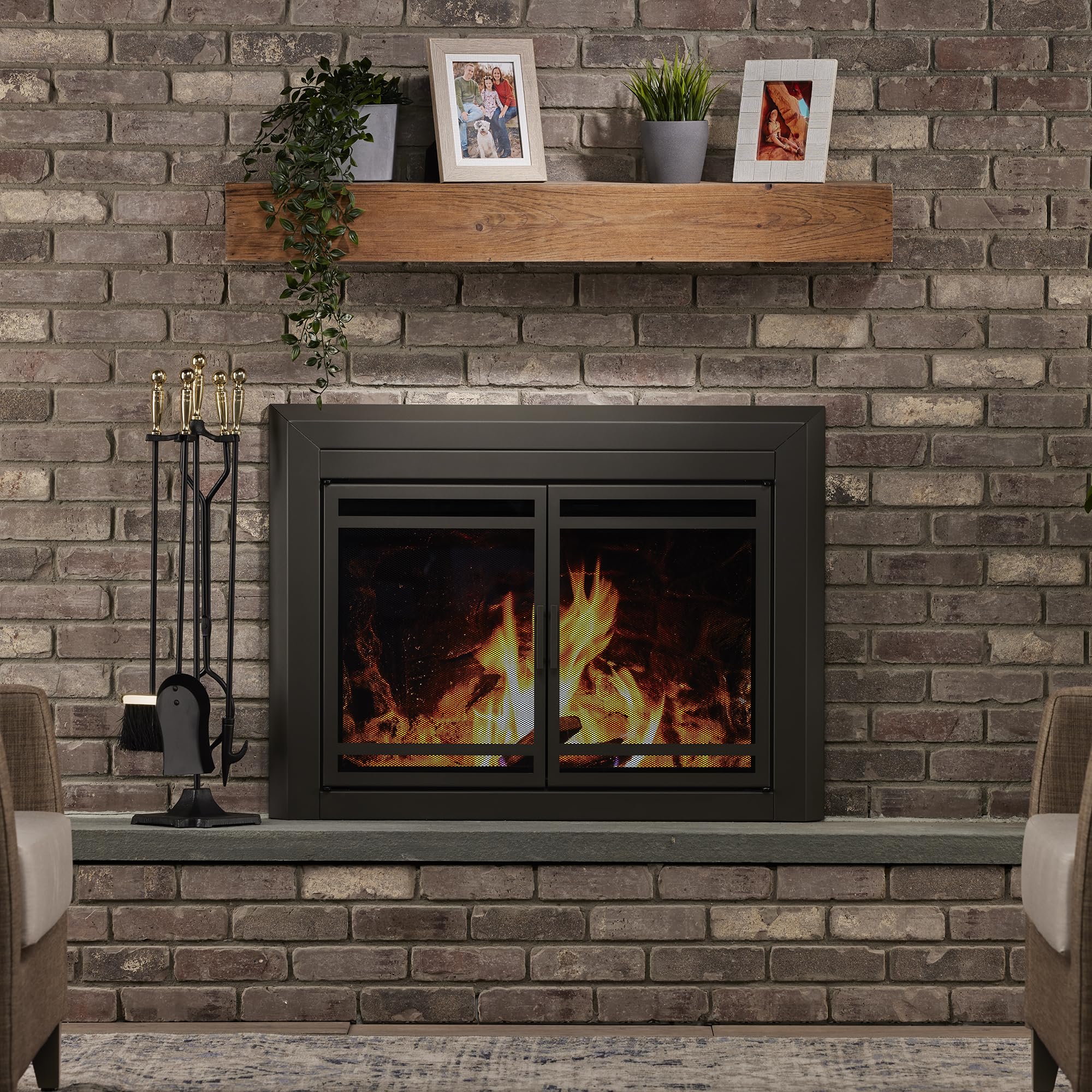 5-Piece Fireplace Tool Set Bronze Black