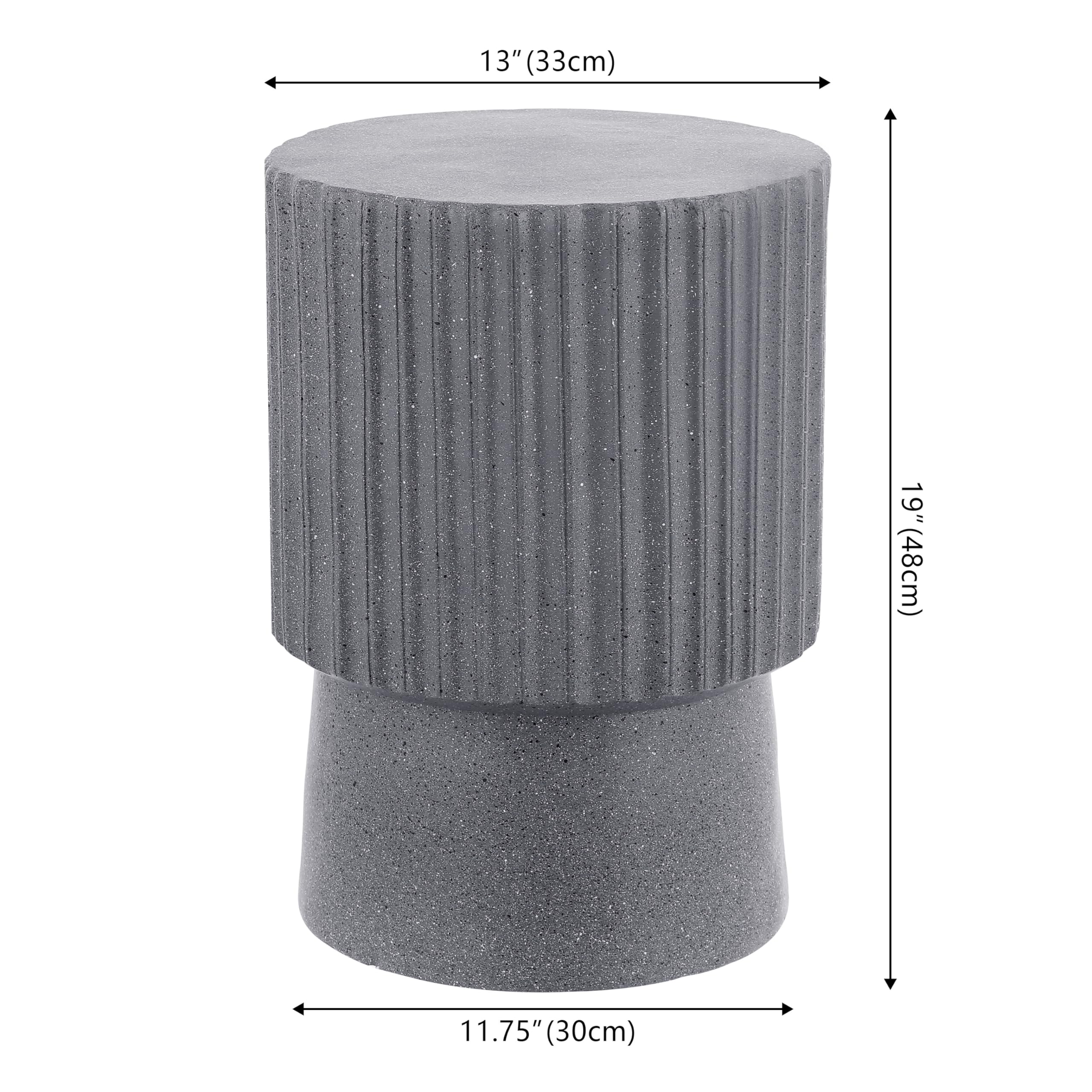 Louisa 19" Modern Art Deco Tambour Accent Table