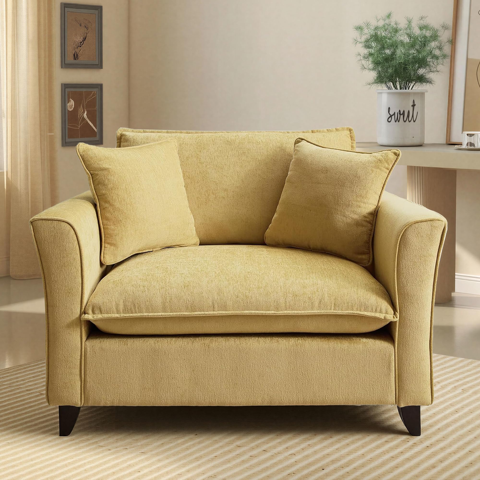 Chenille Upholstered Accent Chair with Removable Cover