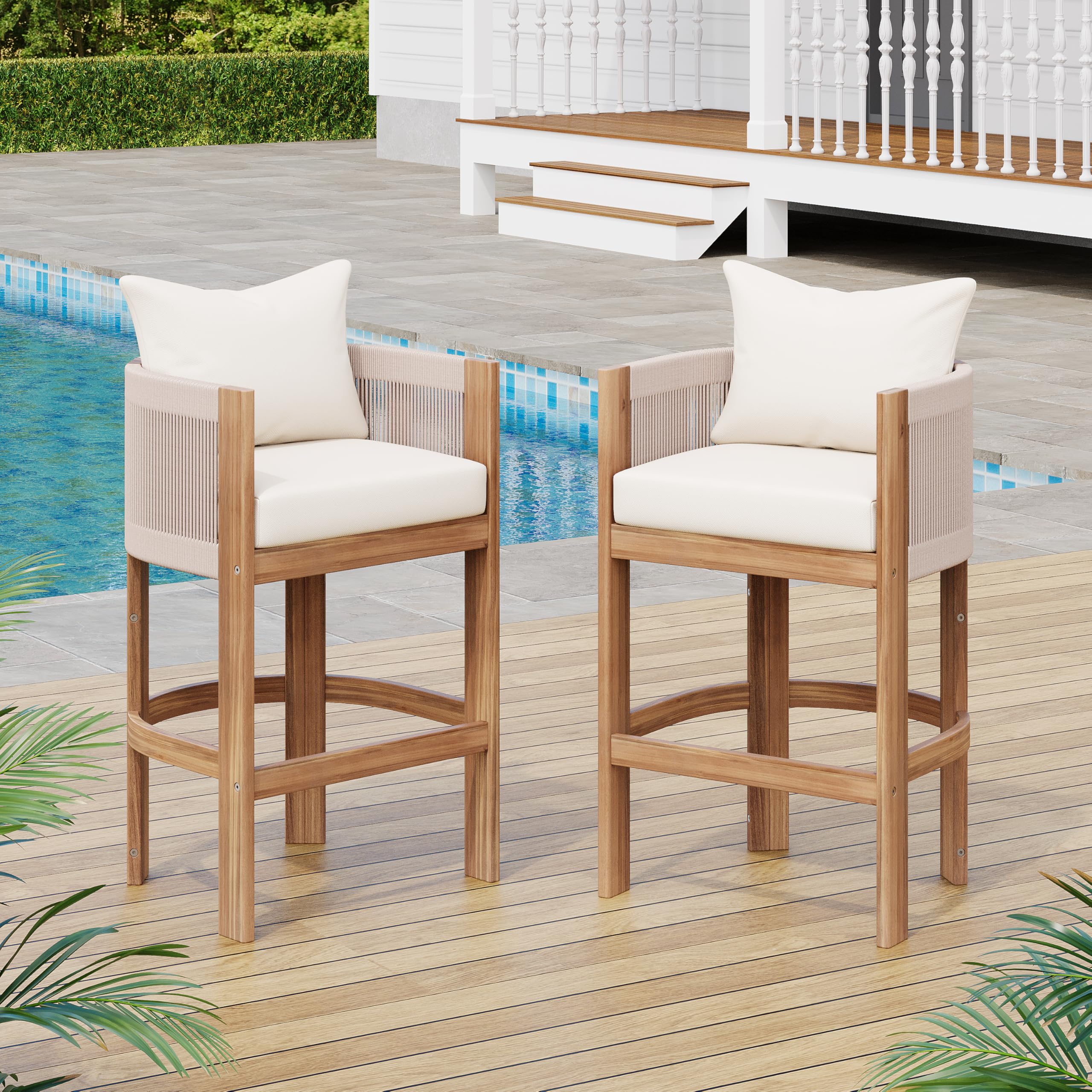 Outdoor Counter Height Bar Stools Set of 2