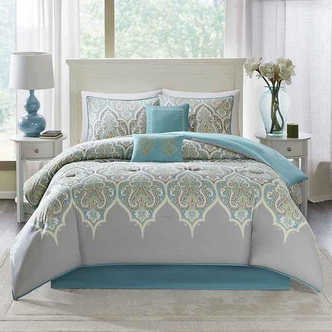 Kashmir Paisley Comforter Set King 8 Piece