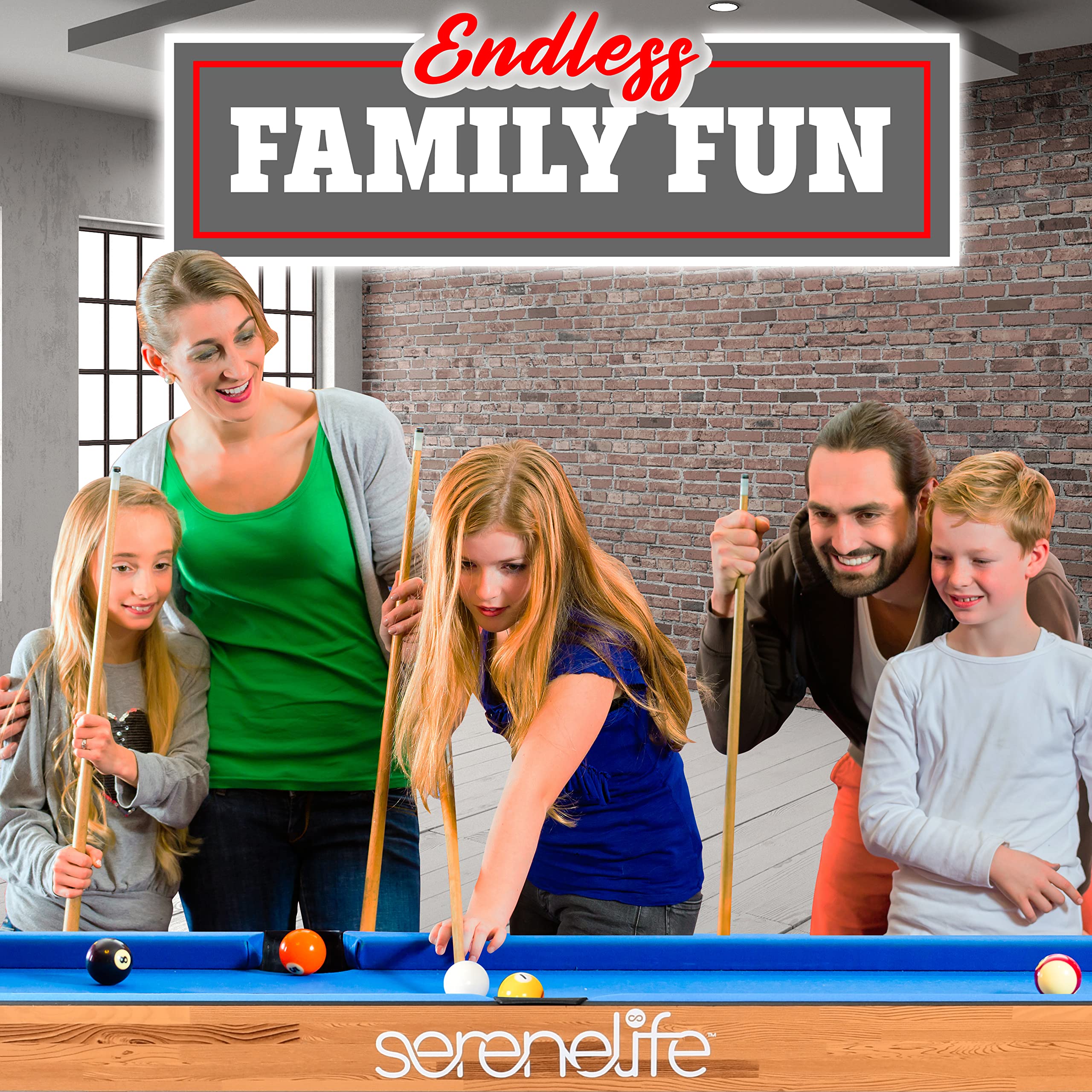4-in-1 Multi Game Table with Ping Pong, Air Hockey, Pool & Shuffleboard
