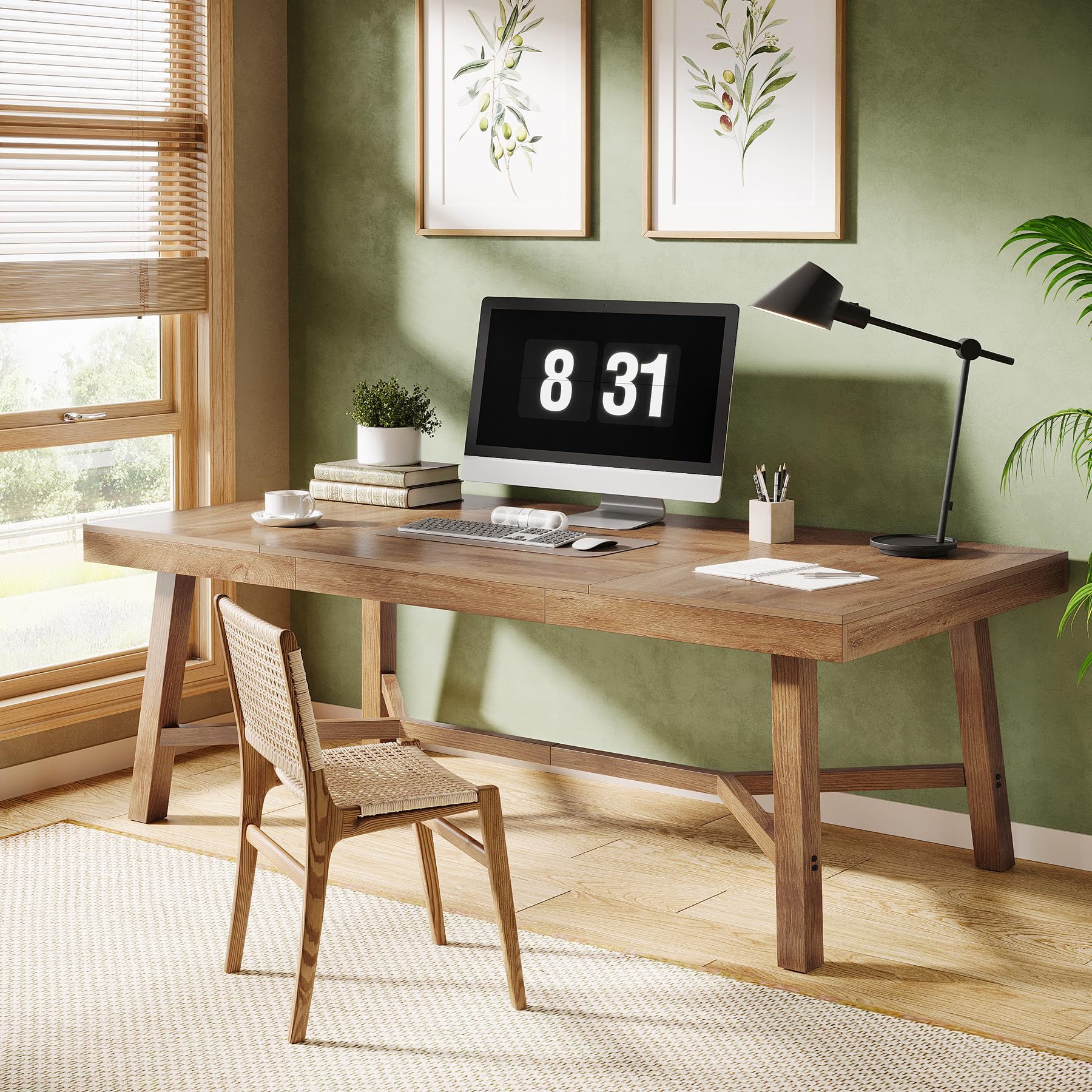 71-Inch Executive Desk with Sturdy Leg Structure