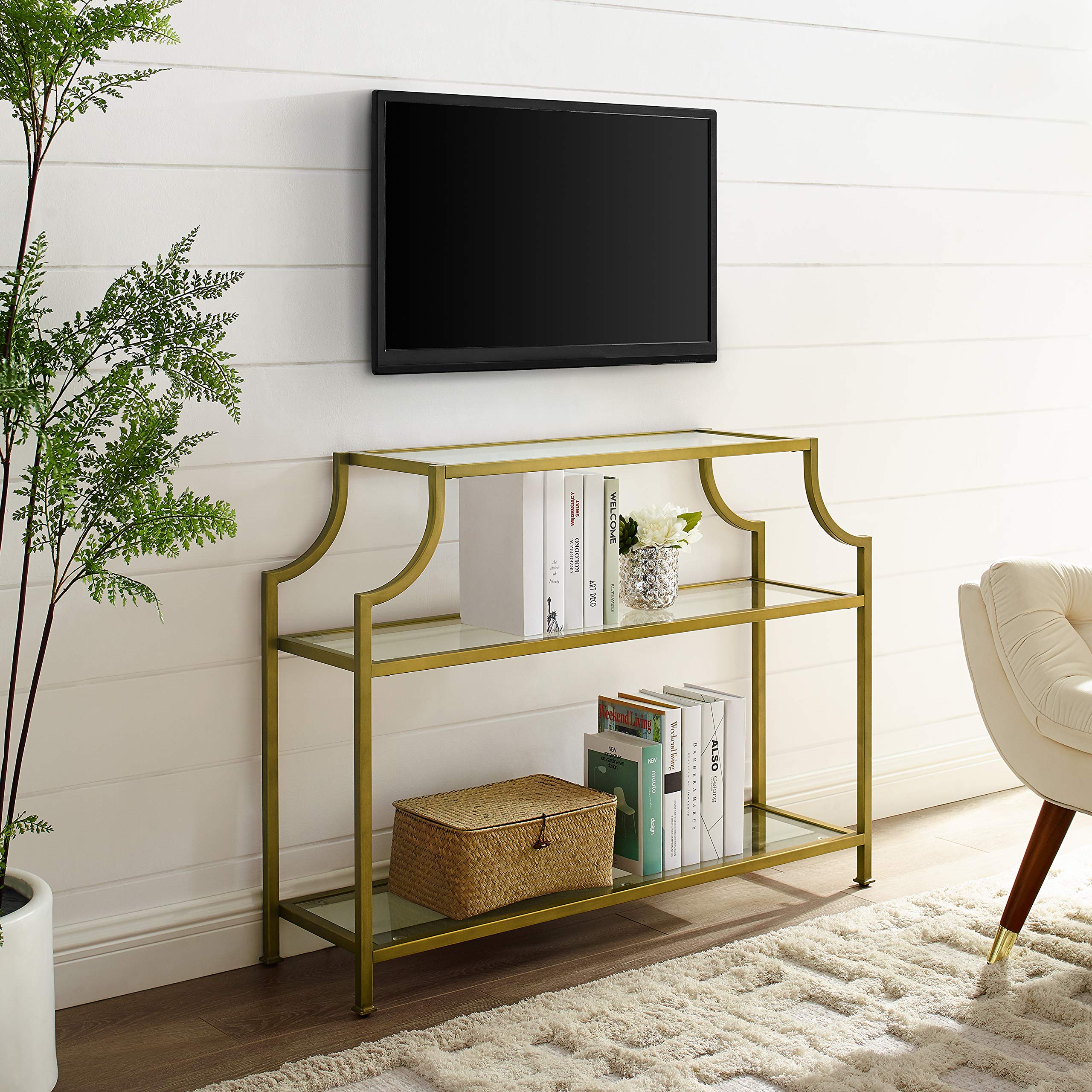 Aimee Sofa Console Table with Storage Shelves