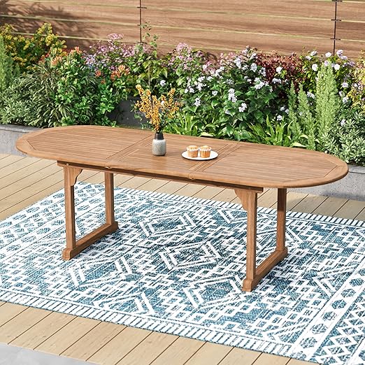 7-Piece Acacia Wood Outdoor Dining Set for 6